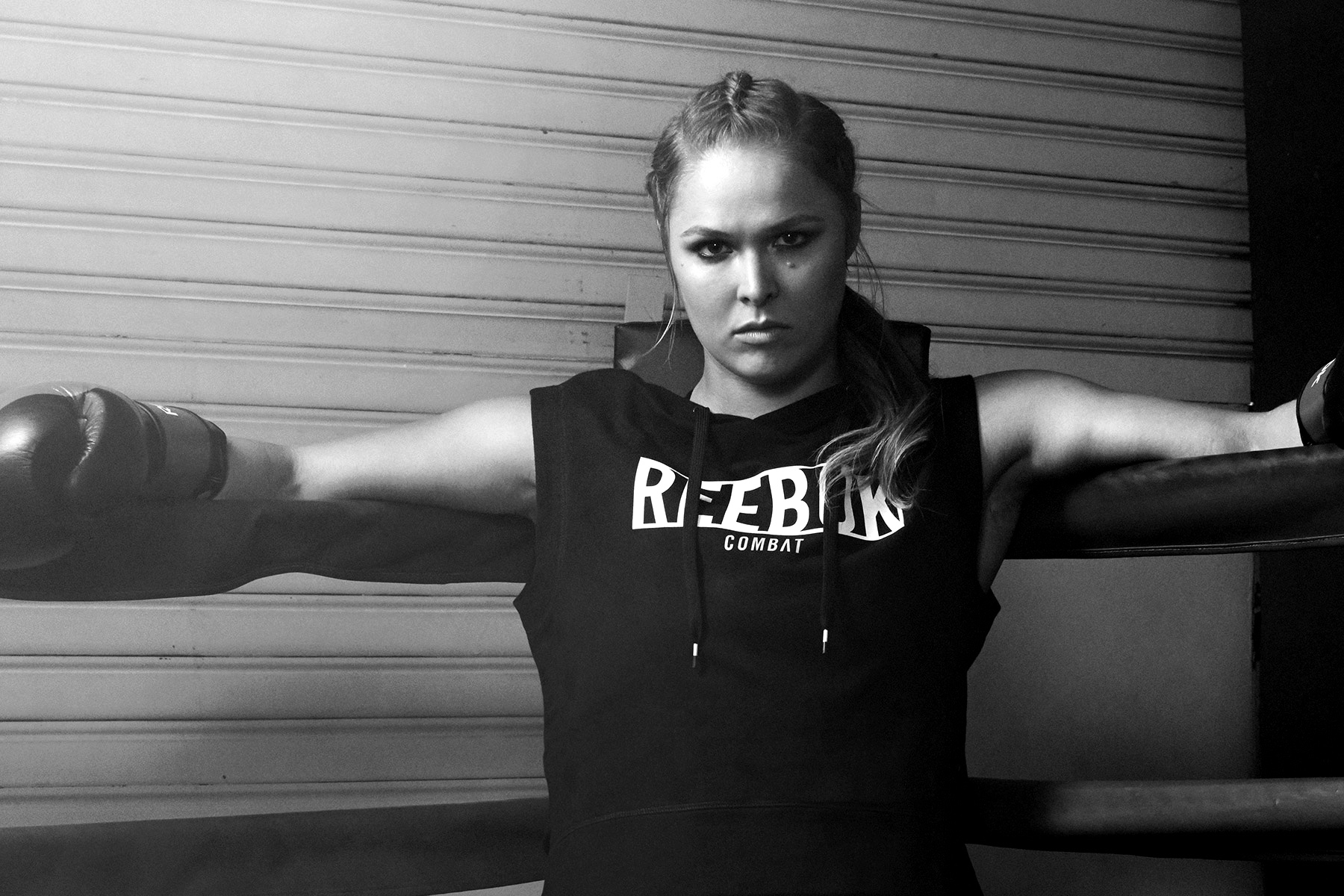Female MMA fighter, Ronda Rousey, photographed by Scott Council
